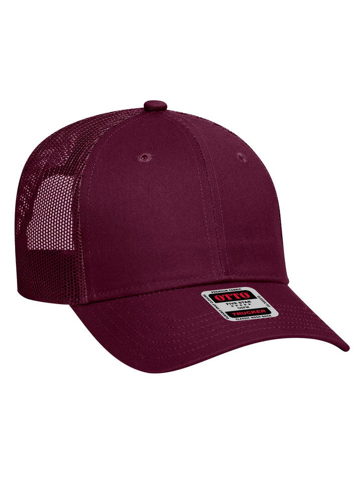 OTTO 6 Panel Low Profile Mesh Back Trucker Hat