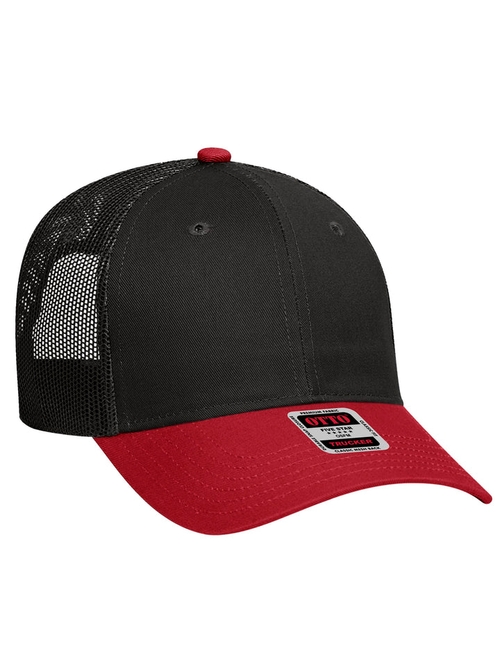 OTTO 6 Panel Low Profile Mesh Back Trucker Hat