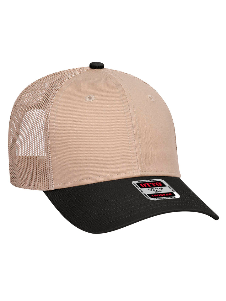OTTO 6 Panel Low Profile Mesh Back Trucker Hat