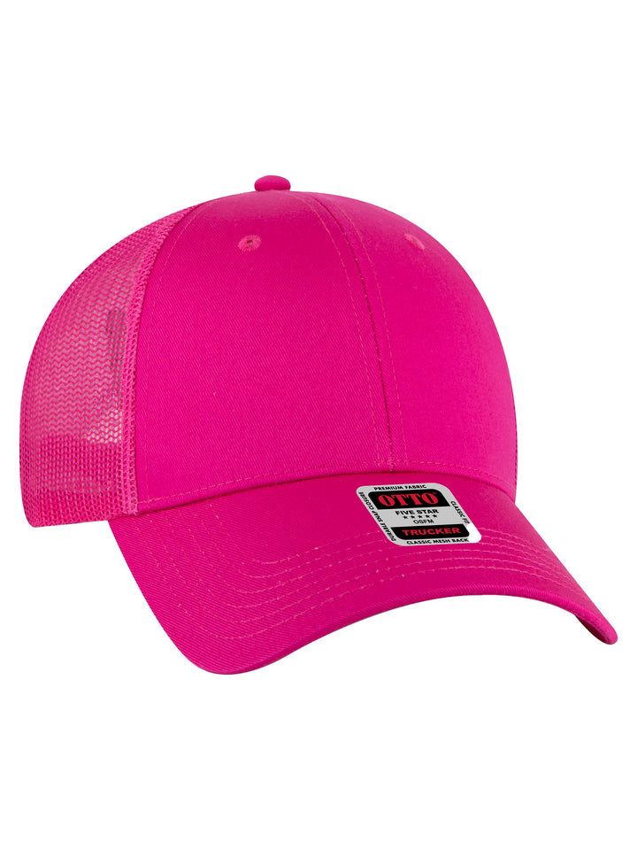 OTTO 6 Panel Low Profile Mesh Back Trucker Hat