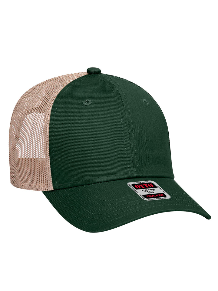OTTO 6 Panel Low Profile Mesh Back Trucker Hat