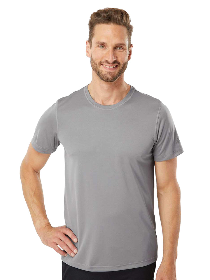 Adidas Sport T-Shirt in light gray, perfect for customization with logos or designs. Lightweight and breathable fabric.