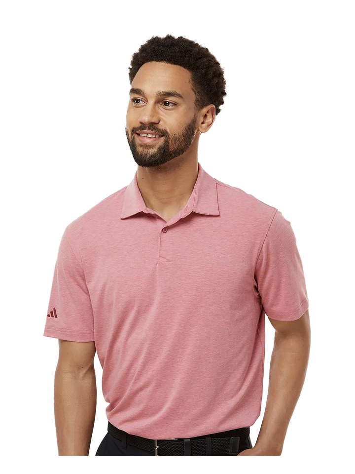 Front view of Adidas Recycled Blend Polo in pink