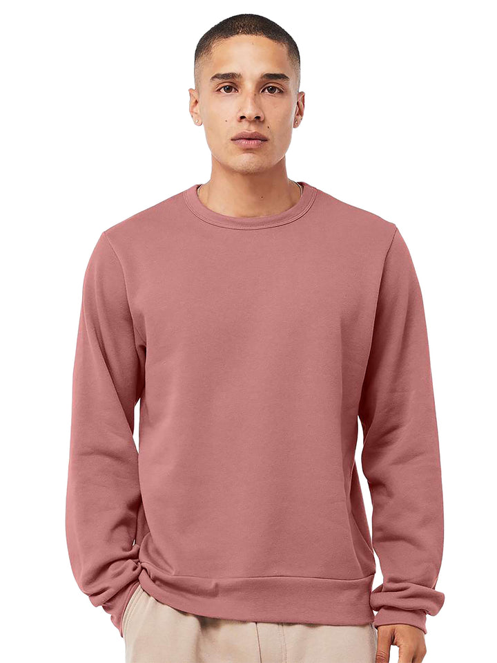 Custom Bella and Canvas Sponge Fleece Sweatshirt in mauve, featuring a classic crewneck design with ultra-soft fabric for a stylish and cozy fit.