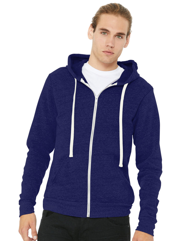 Bella and Canvas Tri-Blend Sponge Fleece Zip Up Hoodie