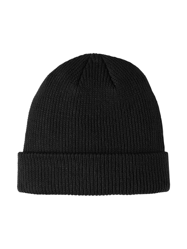 Black Port Authority® Cozy Cuffed Beanie, crafted from soft acrylic for warmth and durability. Great for custom embroidery and everyday wear.