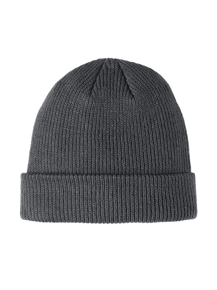 Dark gray Port Authority® Cozy Cuffed Beanie, designed for warmth and comfort. Great for custom branding with embroidered logos.