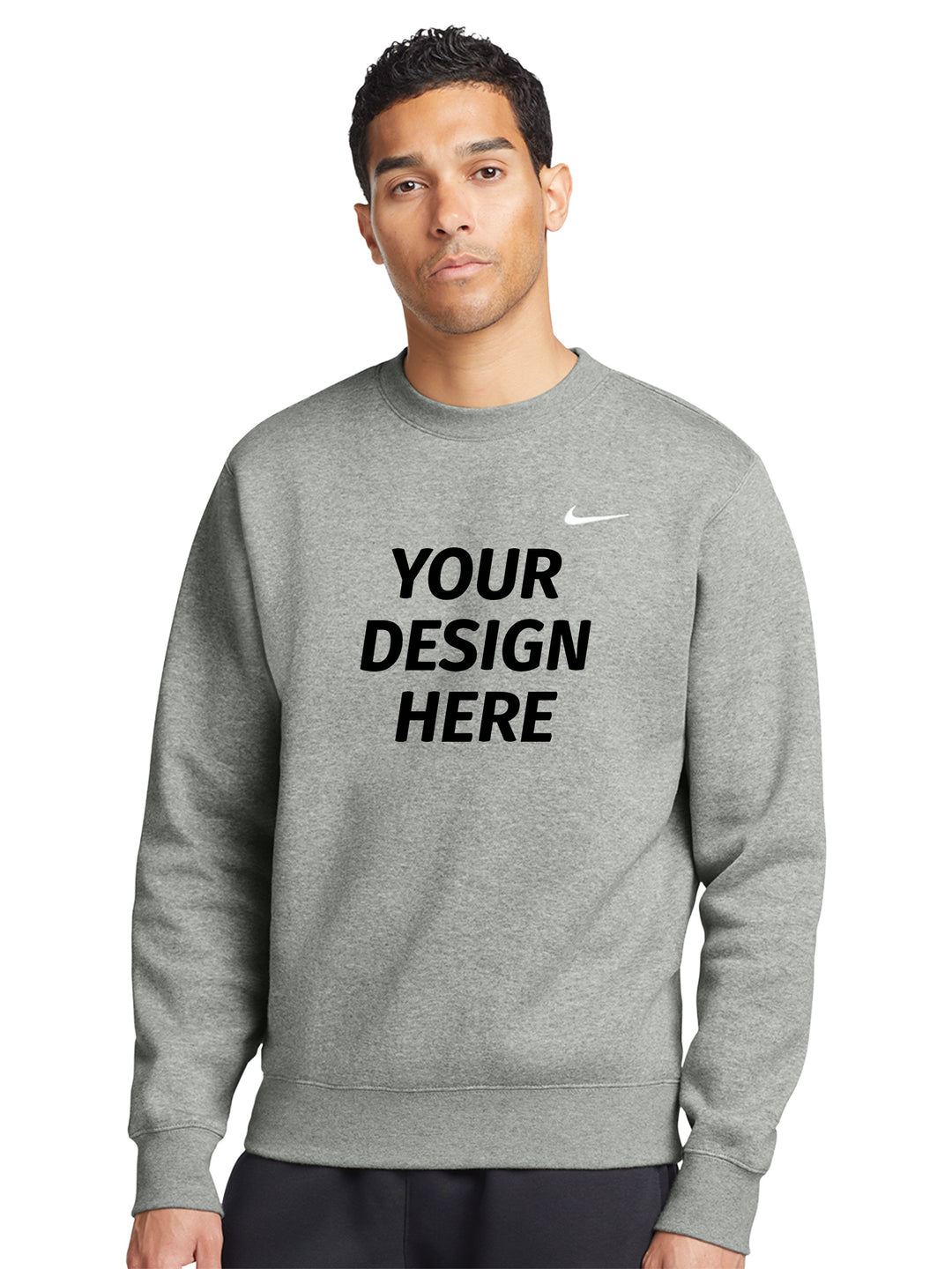 Nike Club Fleece with Embroidered Nike Swoosh Crewneck