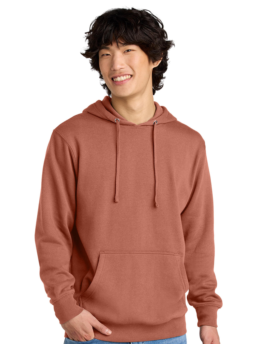 Rust-colored hoodie with a soft fabric and classic pullover design. A warm and stylish option for cooler weather.