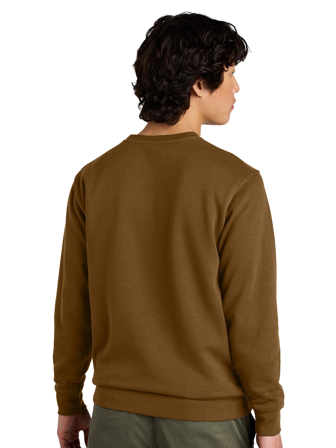 Back view of a brown Porsche 911 sweatshirt. Classic crewneck design with a soft fabric blend.