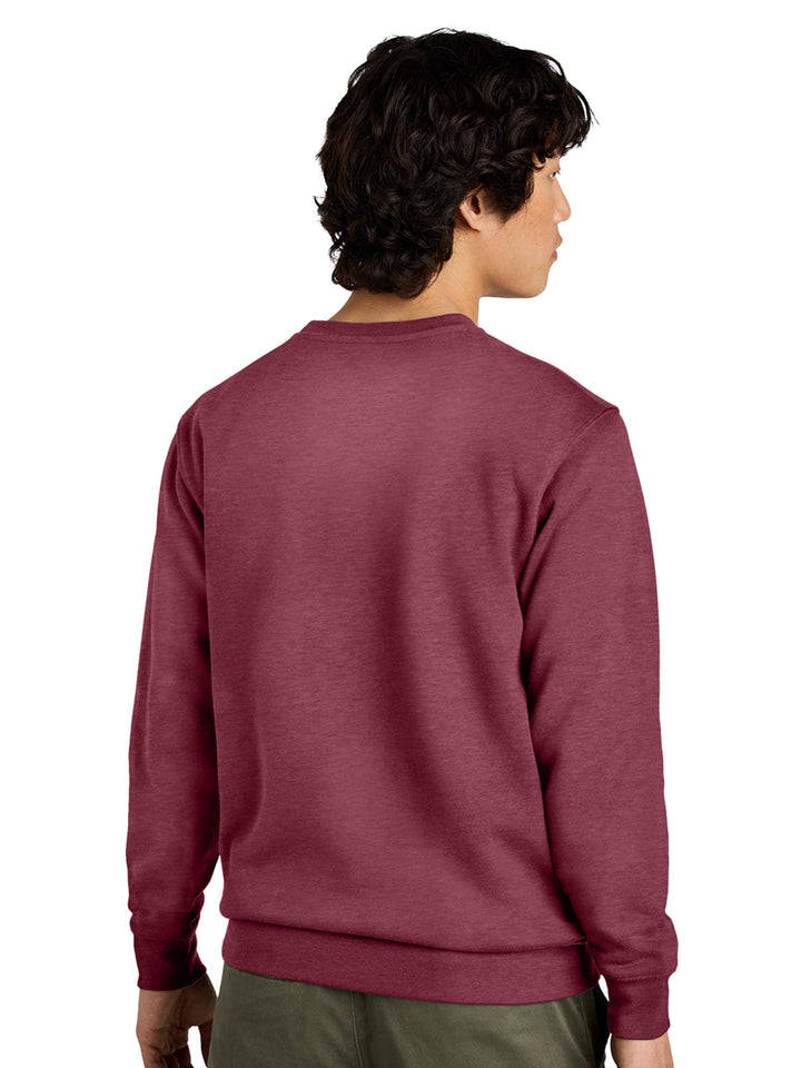 Back view of a maroon Porsche 911 sweatshirt. Classic crewneck design with a soft fabric blend.