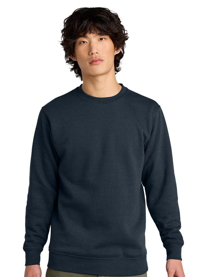 Front view of a dark navy Porsche 911 sweatshirt. Customizable car embroidery on a high-quality crewneck.