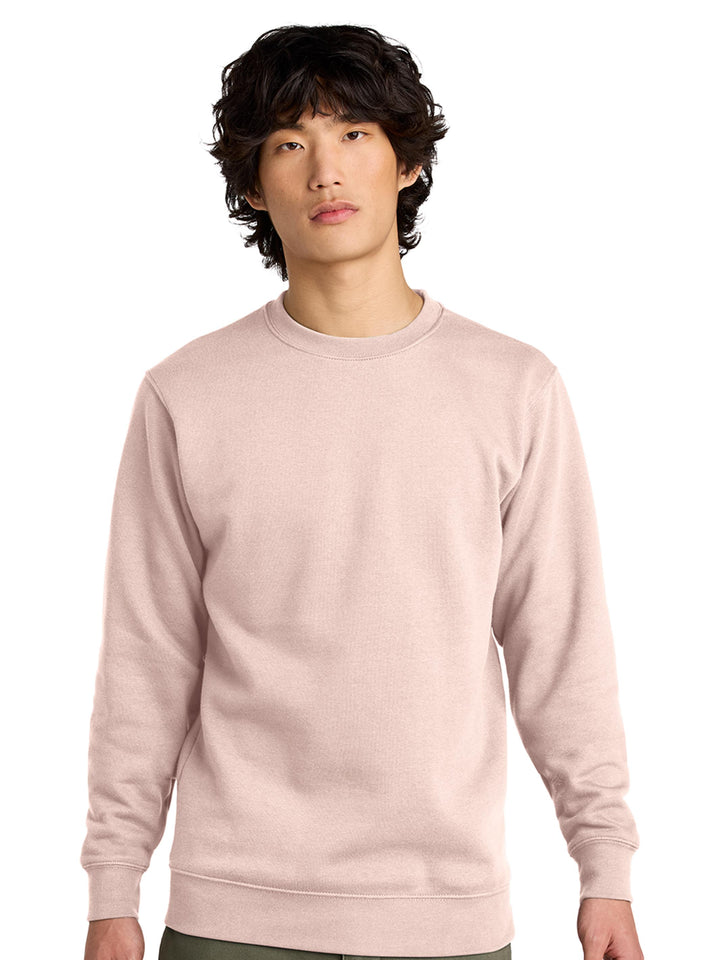 Front view of a pastel pink Porsche 911 sweatshirt. Customizable car embroidery on a premium crewneck.