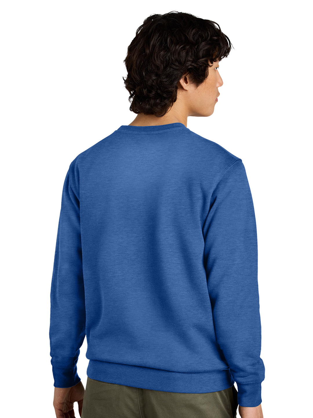 Back view of a royal blue Porsche 911 sweatshirt. Cozy and stylish crewneck with a relaxed fit.