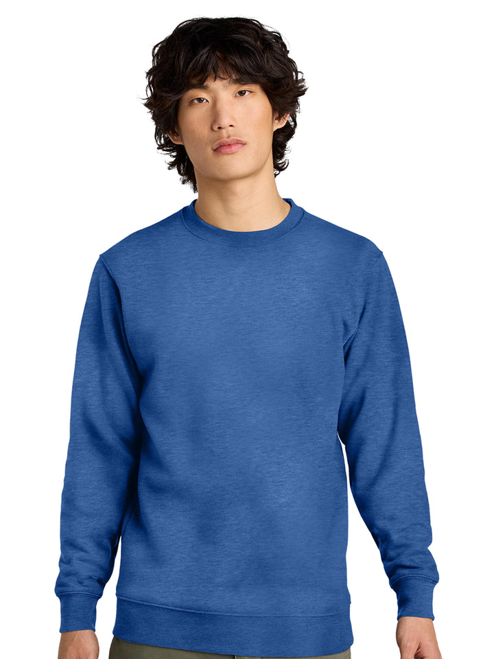 Front view of a royal blue Porsche 911 sweatshirt. Customizable car embroidery on a high-quality crewneck.