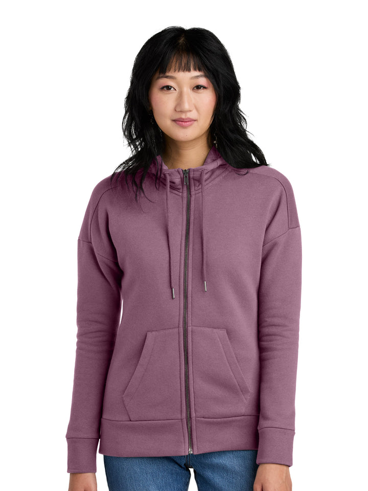 District Women's Perfect Weight Fleece Drop Shoulder Zip Up Hoodie