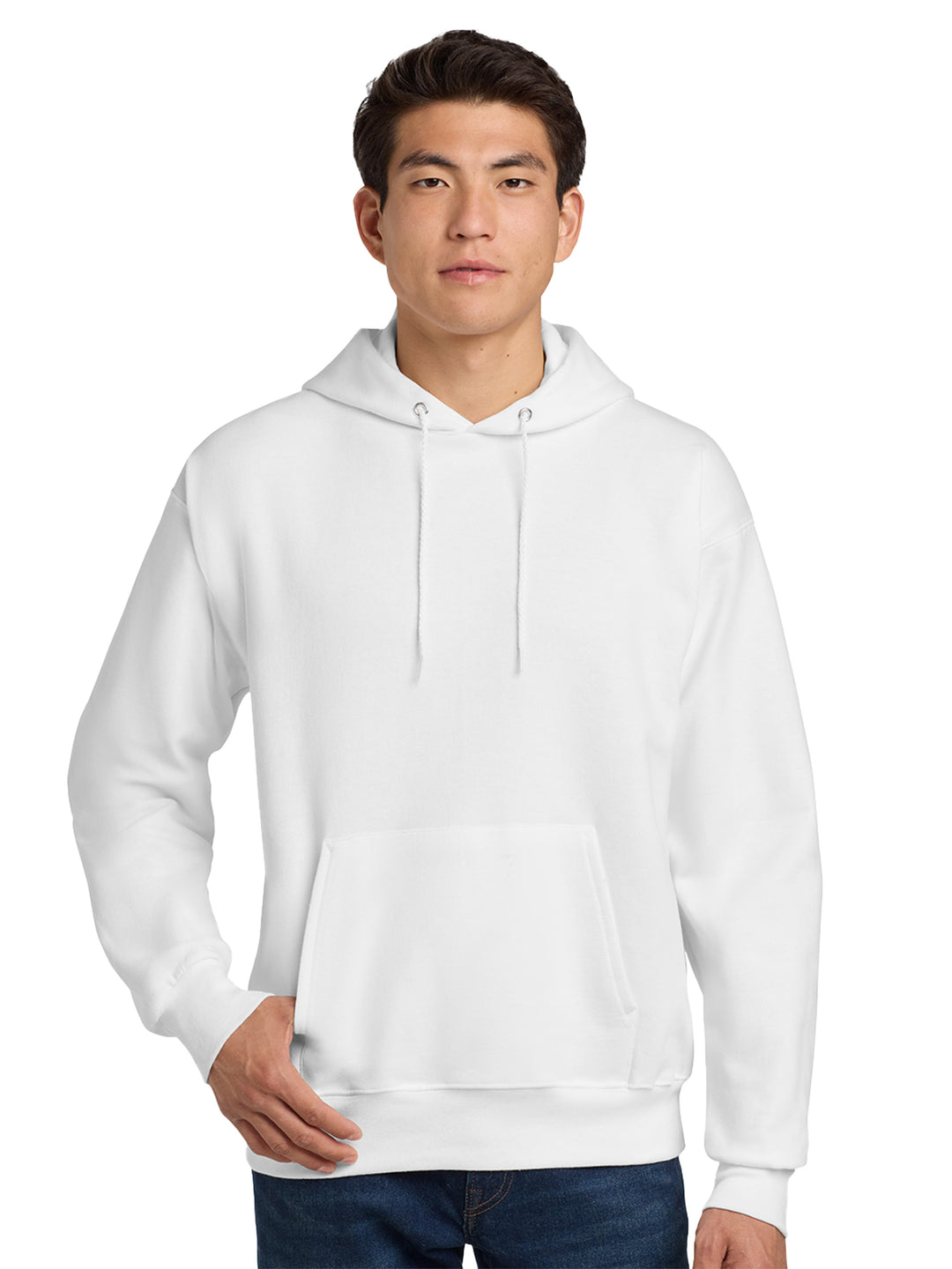 Hanes Ultimate Cotton Pullover Hoodie in white, offering a clean and classic look. Ideal for custom embroidery, printing, or everyday comfort.