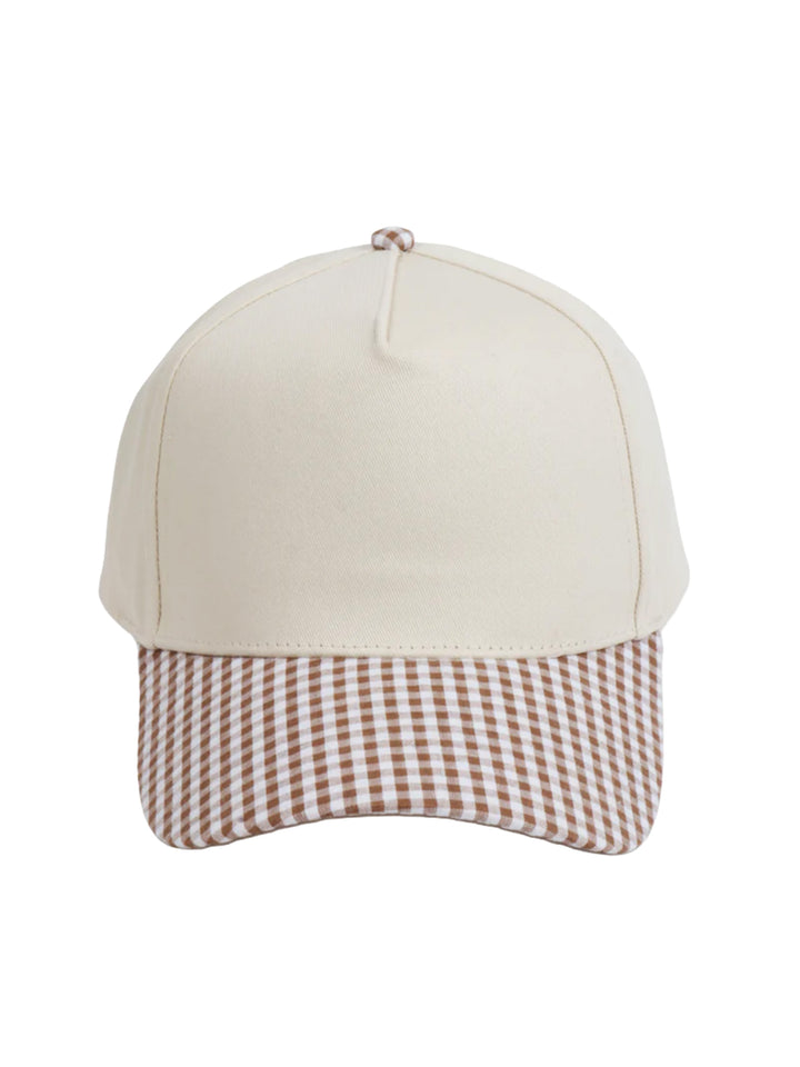 GINGHAM Print Brim Two Tone 5 Panel Cap