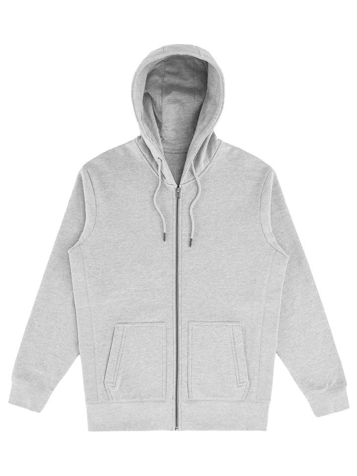 Original Favorites Heavy Weight Zip Up Hoodie in heather gray. A high-quality, customizable hoodie made from soft, heavyweight organic cotton.