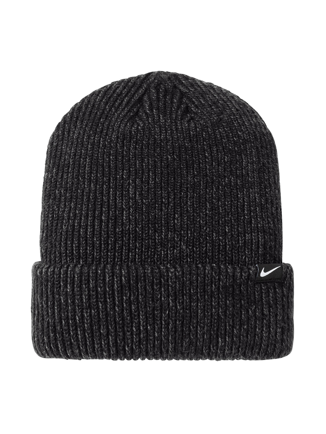 Charcoal gray Nike Terra Beanie with a ribbed knit design and embroidered logo. A warm and stylish accessory for customization and everyday use.