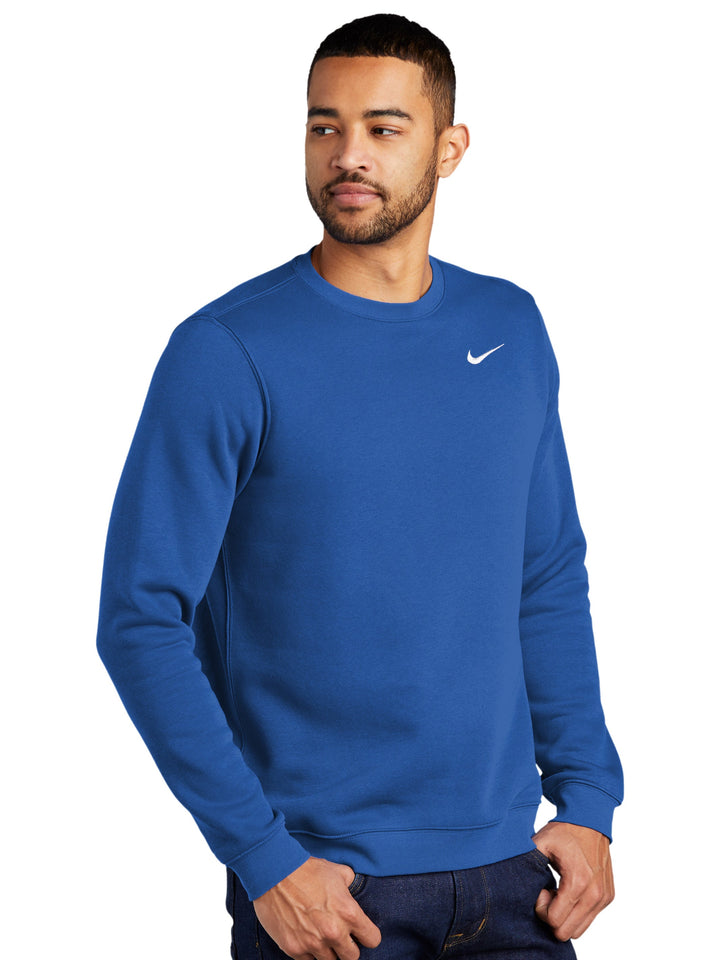 Nike Club Fleece with Embroidered Nike Swoosh Crewneck