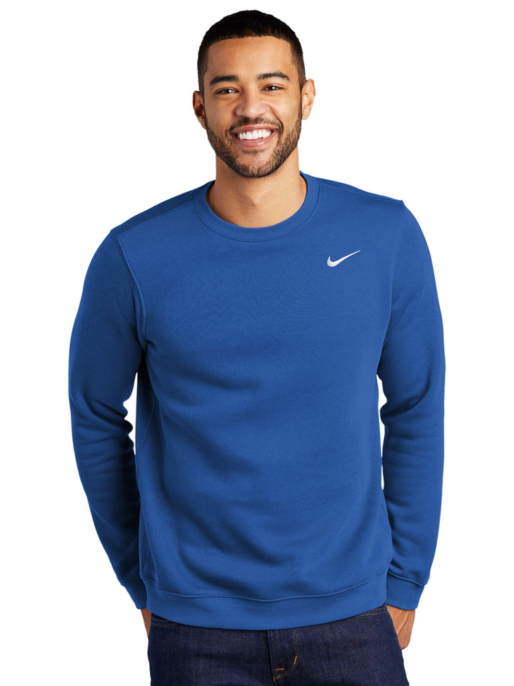 Nike Club Fleece with Embroidered Nike Swoosh Crewneck