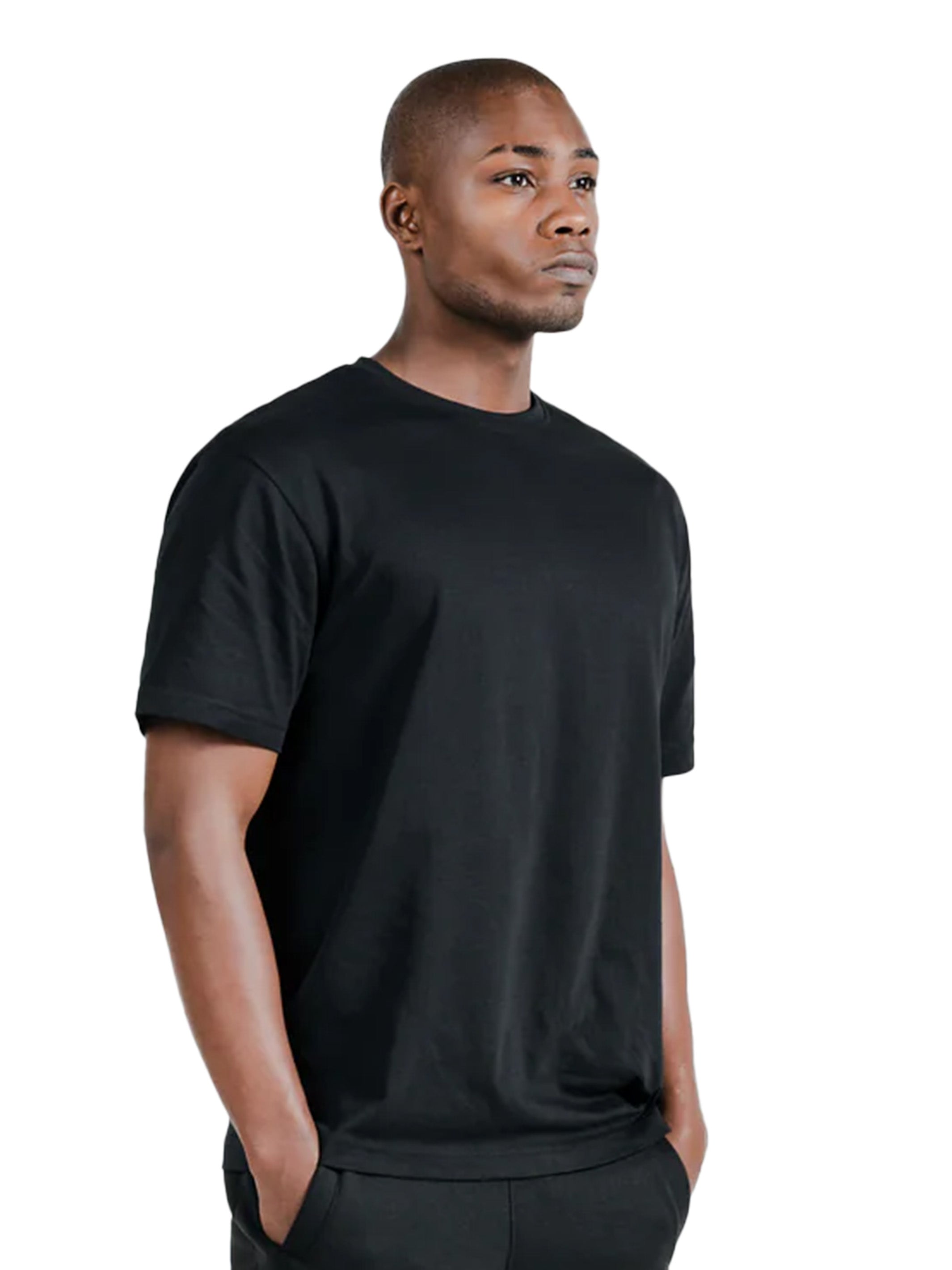 ★COOR★ Supima Cotton Semi-Overfit T-Shirt (Black) Supima Cotton T-Shirt Womens Black