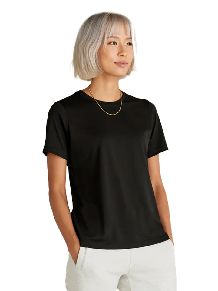 Black Original Favorites Women’s Supima Cotton T-Shirt. Premium quality, soft, and breathable fabric, perfect for customization and everyday wear.