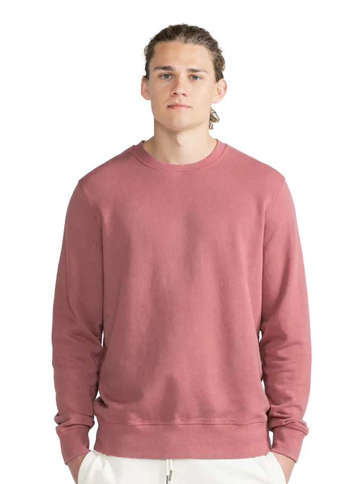 Rose-colored Original Favorites French Terry Crewneck crafted from organic cotton, combining comfort and eco-friendly fashion.