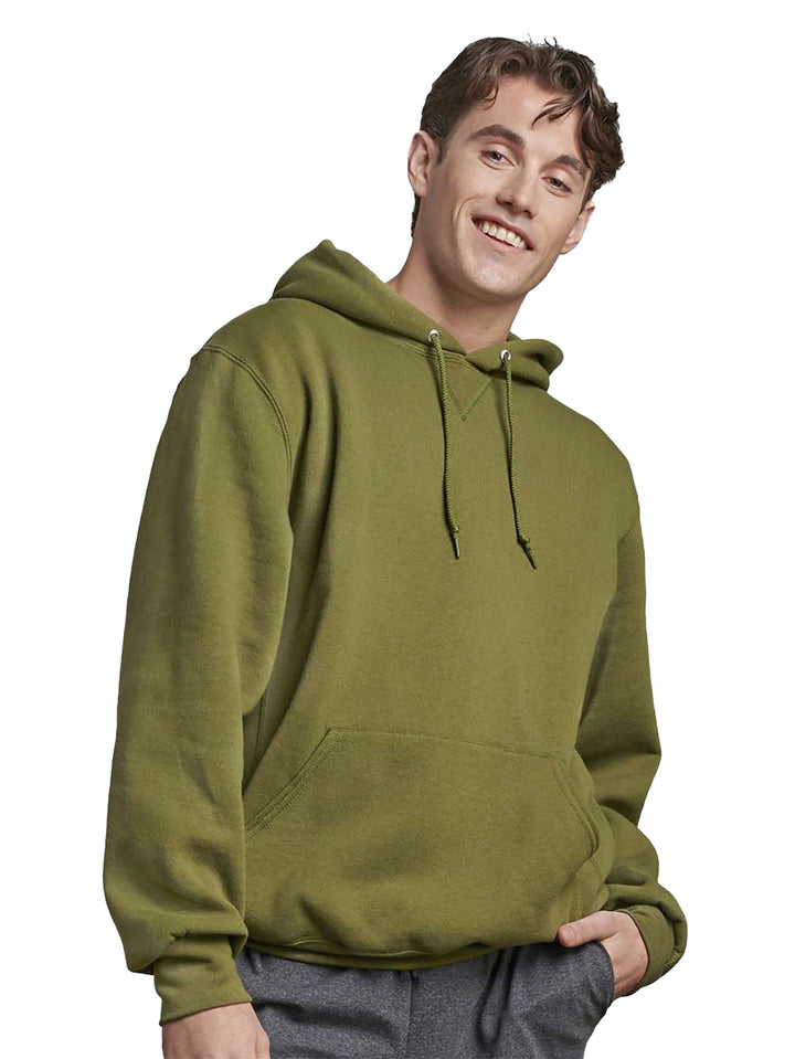 Olive green Russell Athletic Dri Power Hoodie front view