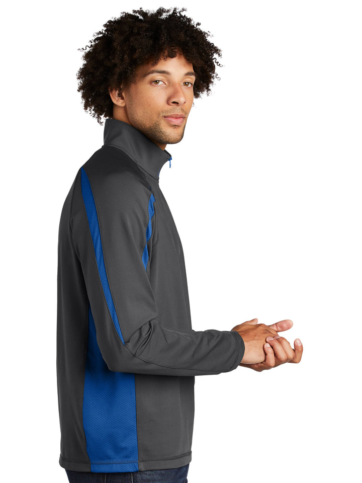 Sport-Tek Sport-Wick Stretch 1/2 Zip Colorblock Pullover