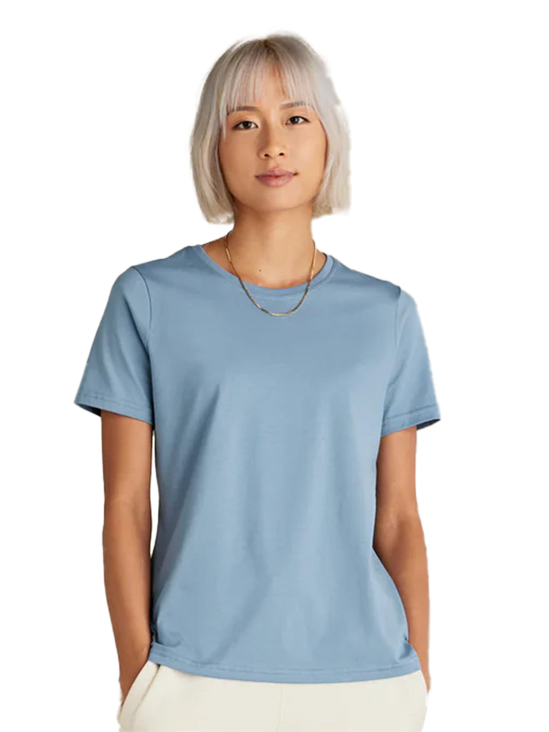 Light blue Original Favorites Women’s Supima Cotton T-Shirt. Soft, breathable, and stylish, ideal for casual wear or custom printing.