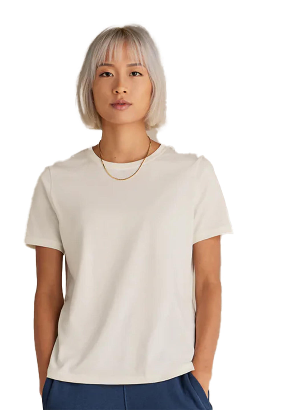 Off-white Original Favorites Women’s Supima Cotton T-Shirt. Made from 100% American-grown Supima cotton for a soft and durable feel.