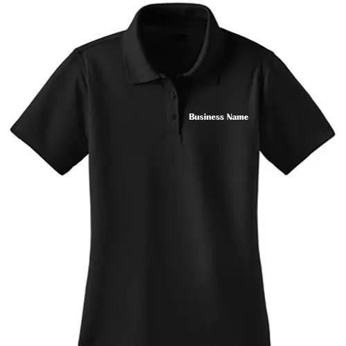 Black womens custom embroidered cornerstone business polo