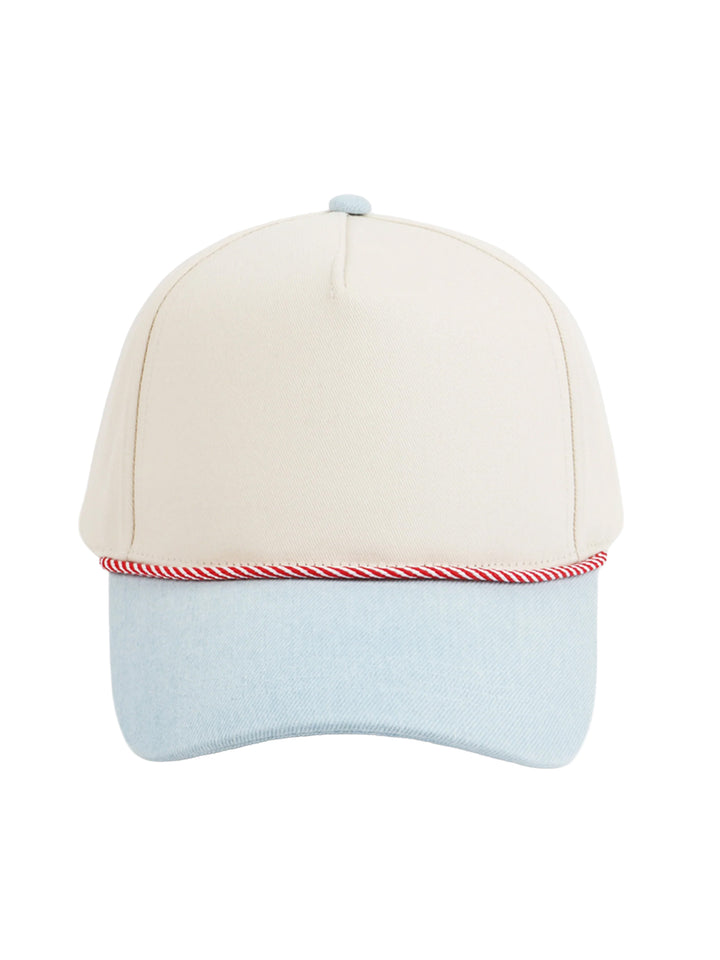 5 Panel Canvas Denim Brim Red Cord