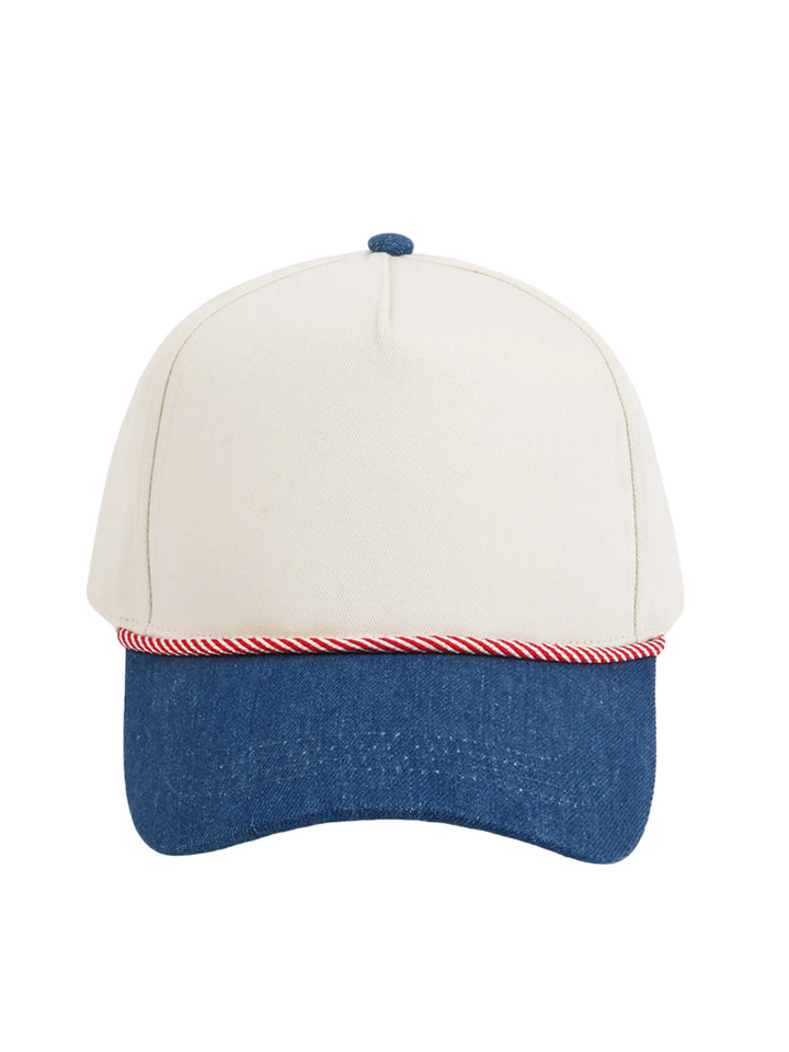 5 Panel Canvas Denim Brim Red Cord