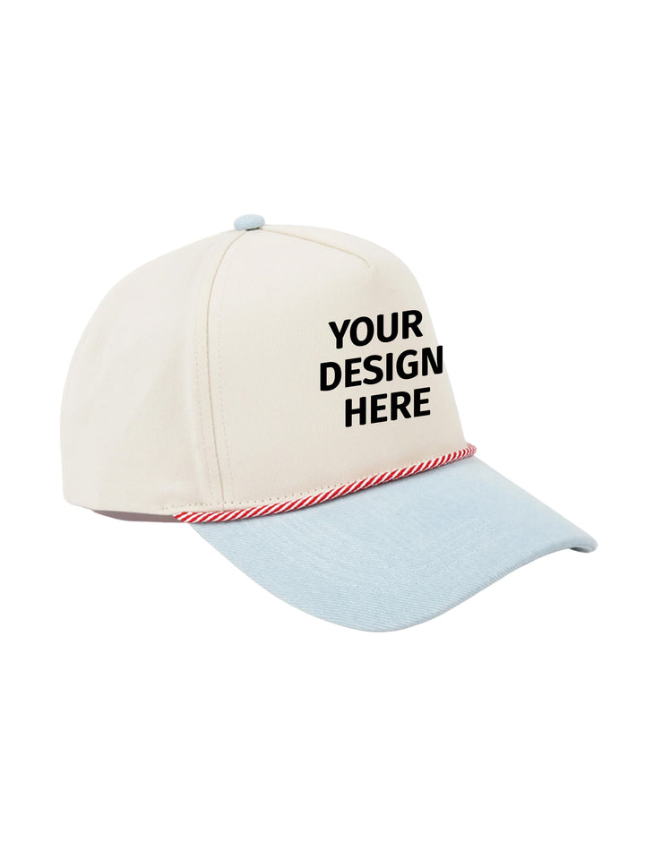 5 Panel Canvas Denim Brim Red Cord