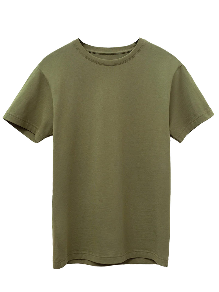 Olive green Original Favorites Supima Cotton T-Shirt laid flat. High-quality, breathable, and made from American-grown Supima cotton.